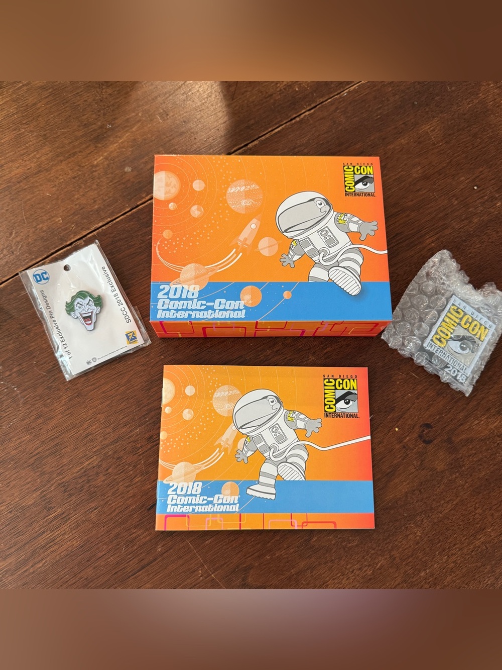 2018 San Diego Comic-Con International Collectible Box Set Joker Pin & 2018 Pin